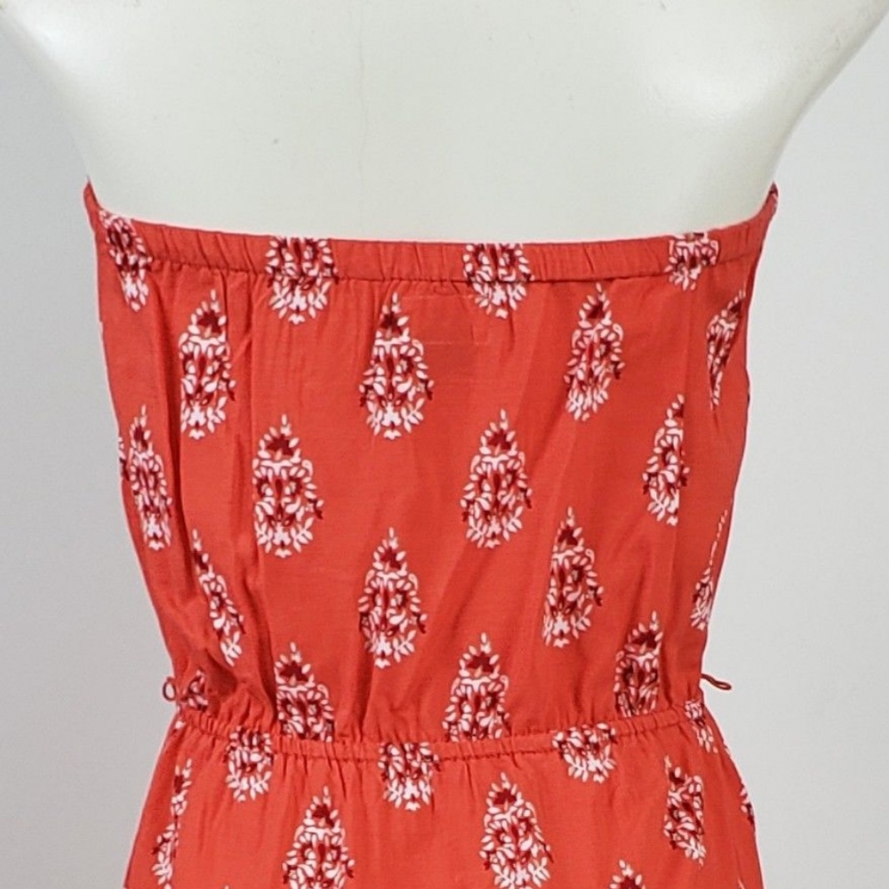 Old Navy Dress size Medium Orange Floral Strapless - Picture 5 of 7